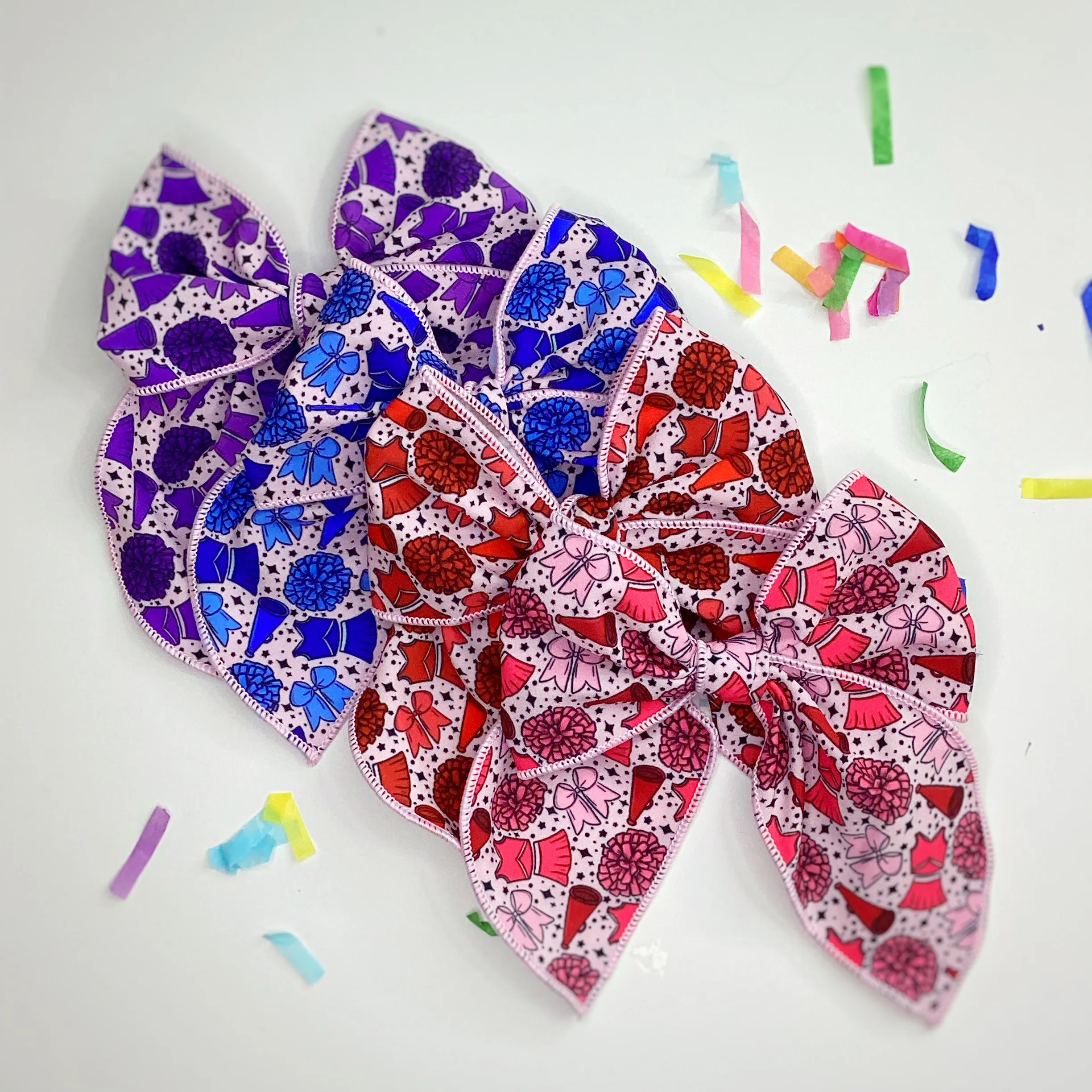 Cheer Girl Bow Strip and Scrunchie Collection