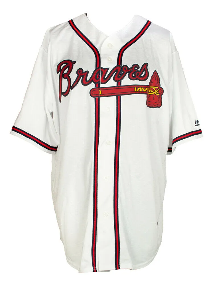 Chipper Jones Signed Atlanta Braves White Majestic Cool Base Baseball Jersey JSA