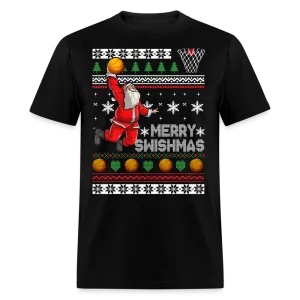 Christmas - Santa Playing Basketball - Family Shirts Men, Woman Christmas T Shirts