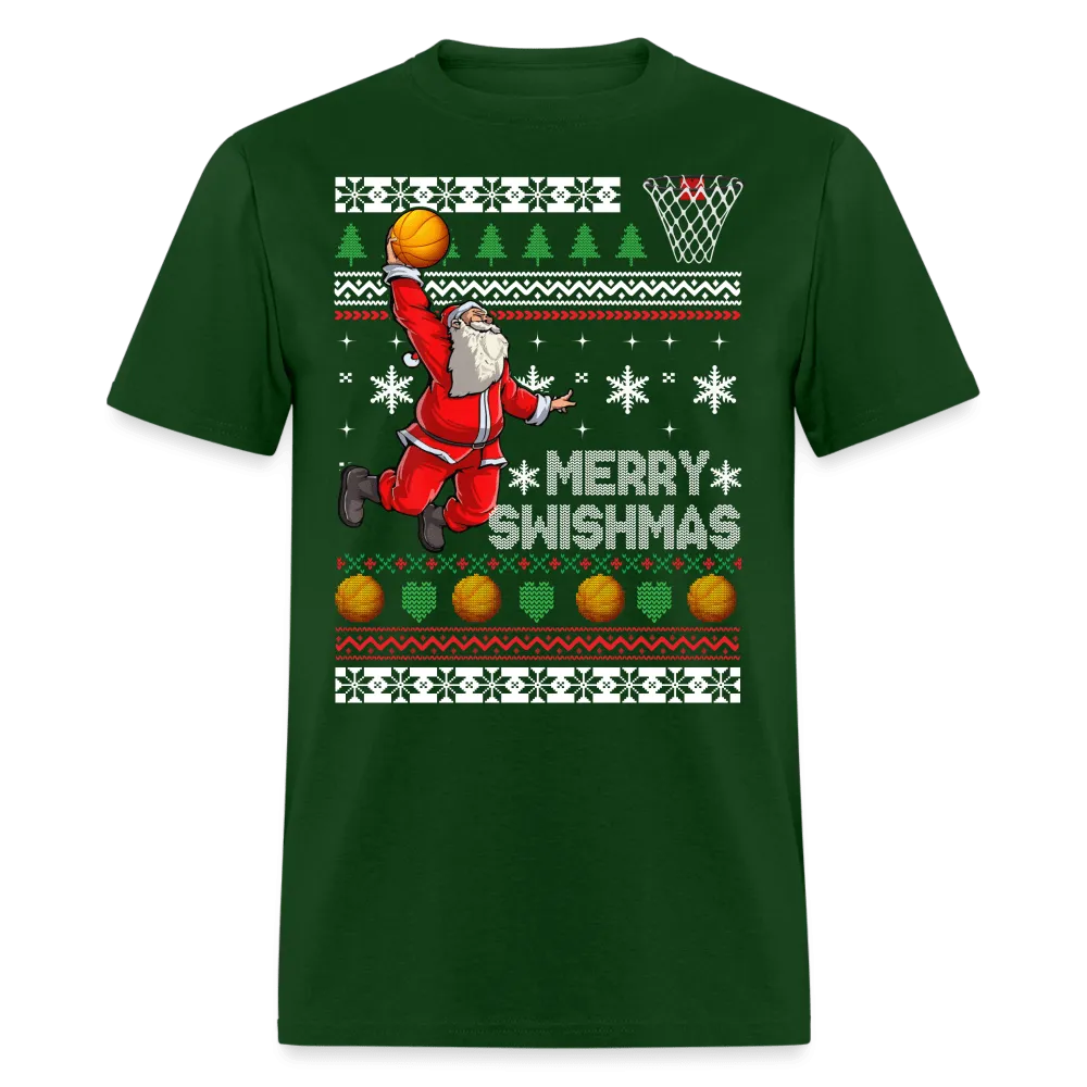 Christmas - Santa Playing Basketball - Family Shirts Men, Woman Christmas T Shirts