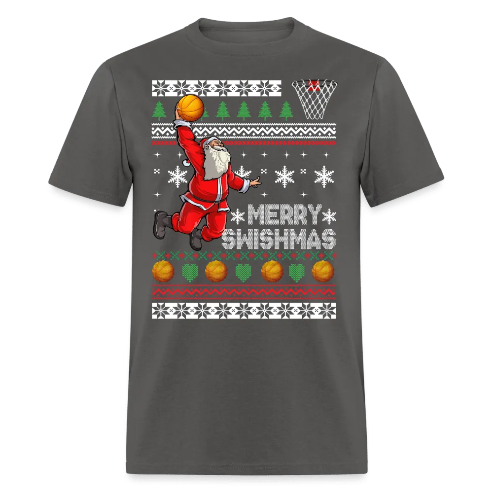 Christmas - Santa Playing Basketball - Family Shirts Men, Woman Christmas T Shirts