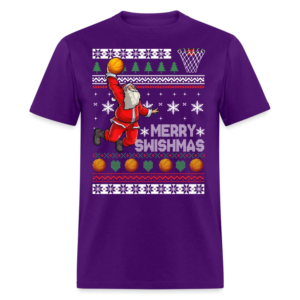 Christmas - Santa Playing Basketball - Family Shirts Men, Woman Christmas T Shirts