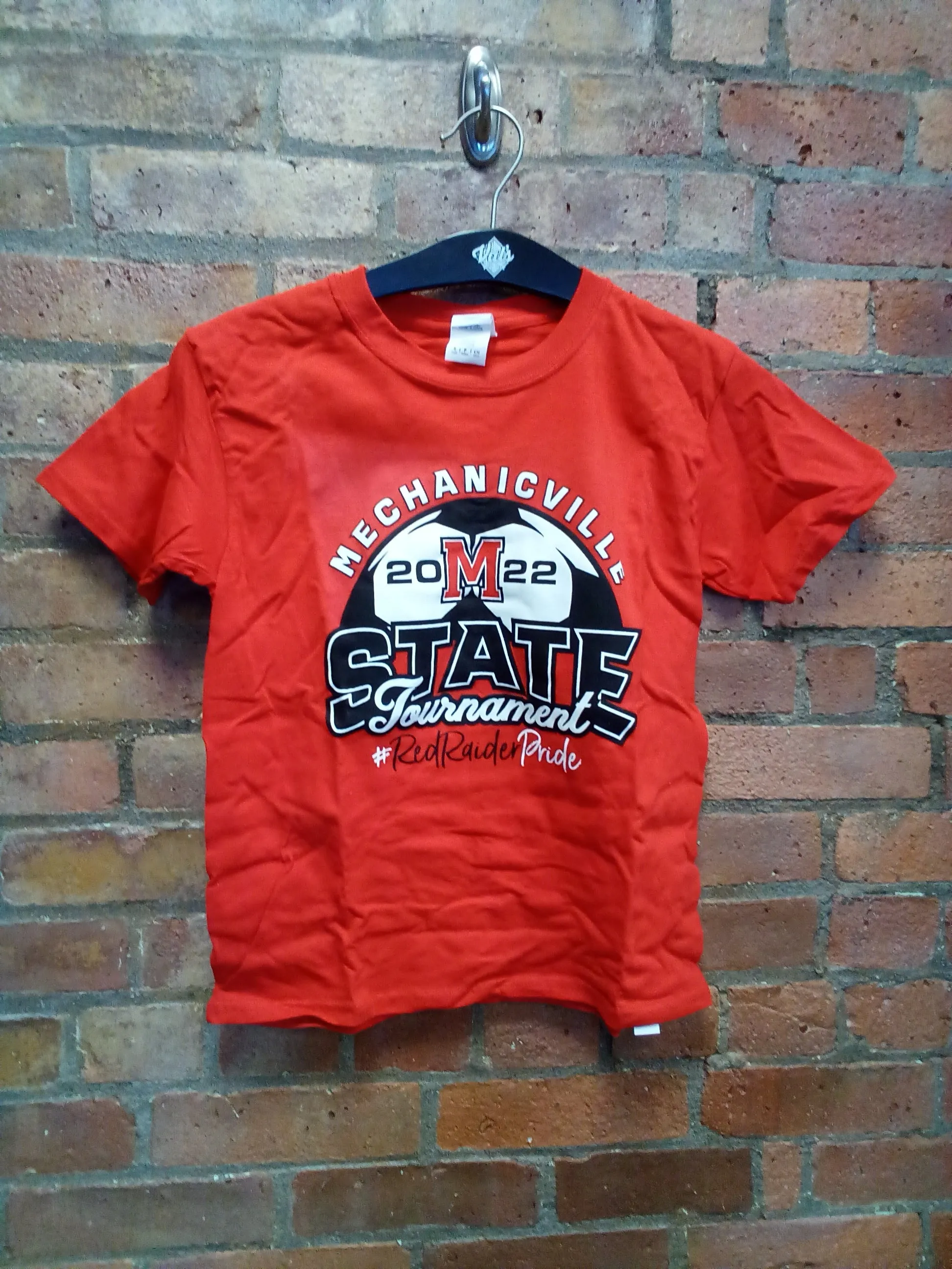 CLEARANCE - Mechanicville Soccer 2022 State Tournament T-shirt - Size Youth Small