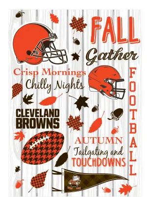 Cleveland Browns, Moire Flag, House Size, Fall Seasonal,13m3807