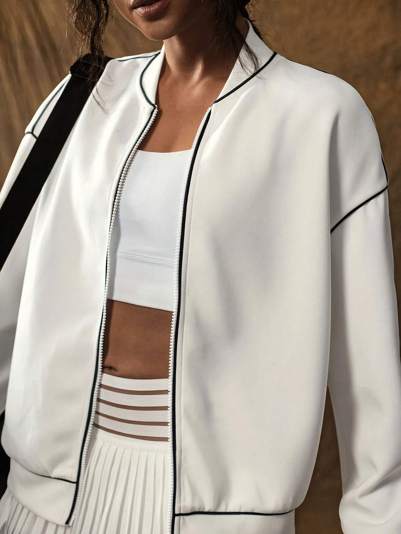 Cold-Weather Sport Jacket for Women | Zip-Up Baseball Collar Coat