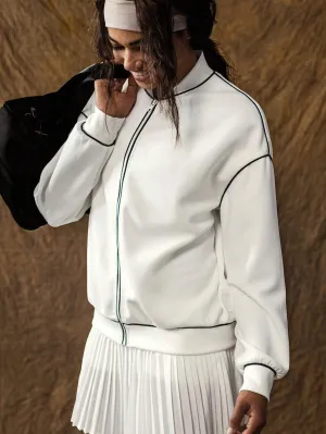 Cold-Weather Sport Jacket for Women | Zip-Up Baseball Collar Coat