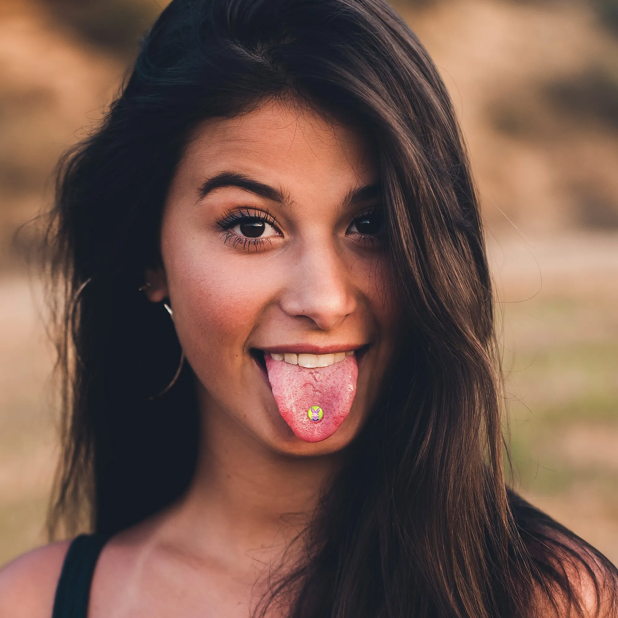 Cool Shades Bunny Barbell Tongue Ring