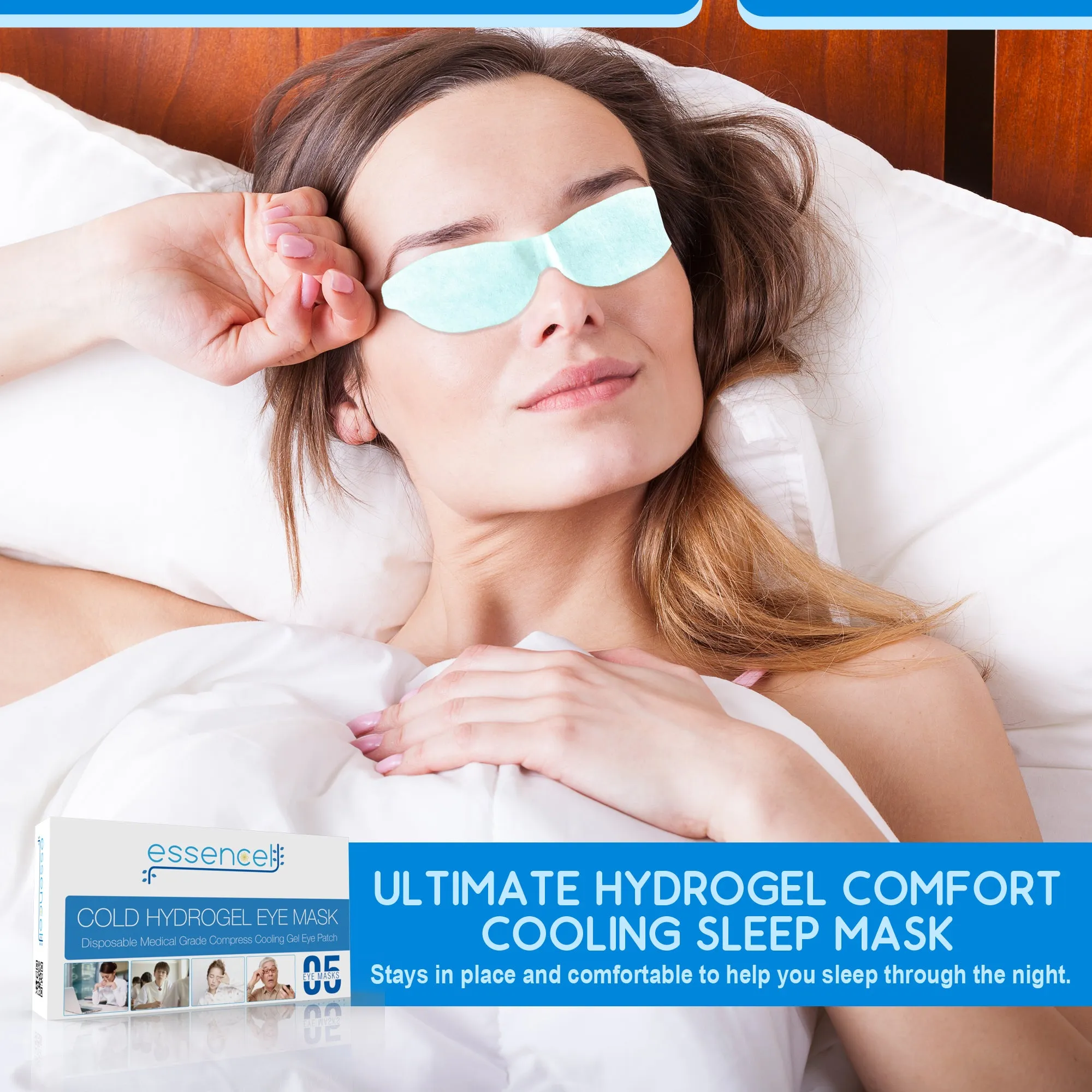 Cooling Gel Hydrating Eye Mask-Cold Eye Compress Pads for Puffy Eyes and Dry Eye Treatment , Sleep Eye Therapy Patch for Dark Circles, Headaches, Migraine, Allergy, Stress Relief