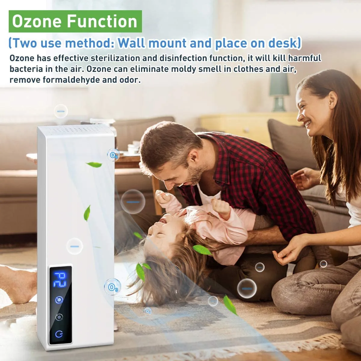 Cornmi Air Purifier Deodorizer for Home 5V Negative Ion Fresh Air for Smokers Allergies and Pet Hair! Eliminates Allergens, Dust, Mold, Smoke, USB with Adapter