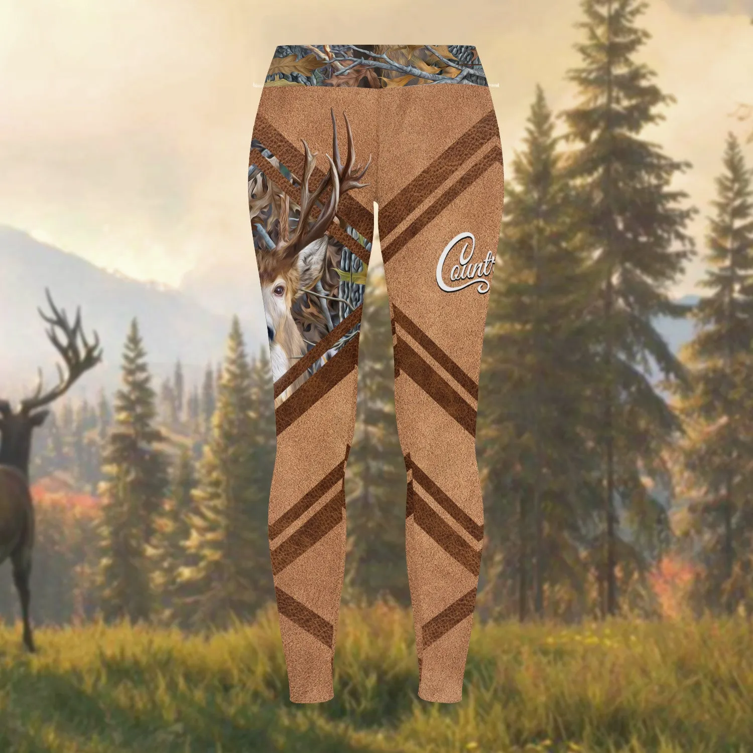 Country Girl Legging Pink Hunting Pattern 3D Legging 02