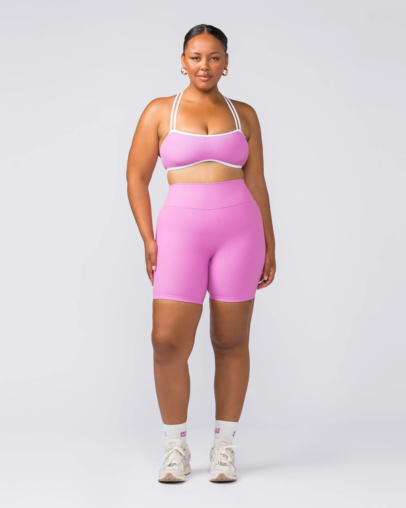 Curves Rib Bralette - Fondant Pink