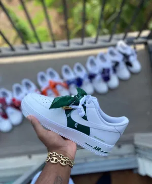 Custom Green Bandana Air Force 1s.