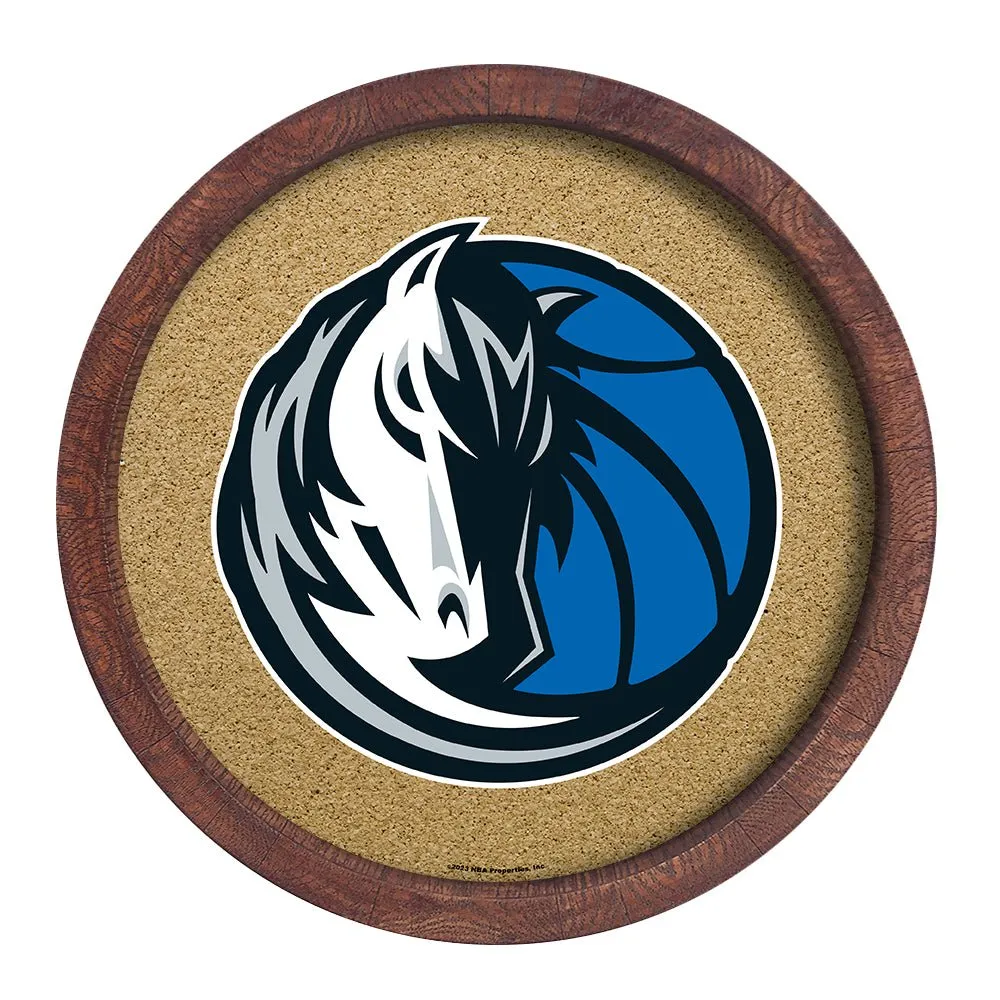 Dallas Mavericks: "Faux" Barrel Framed Cork Board