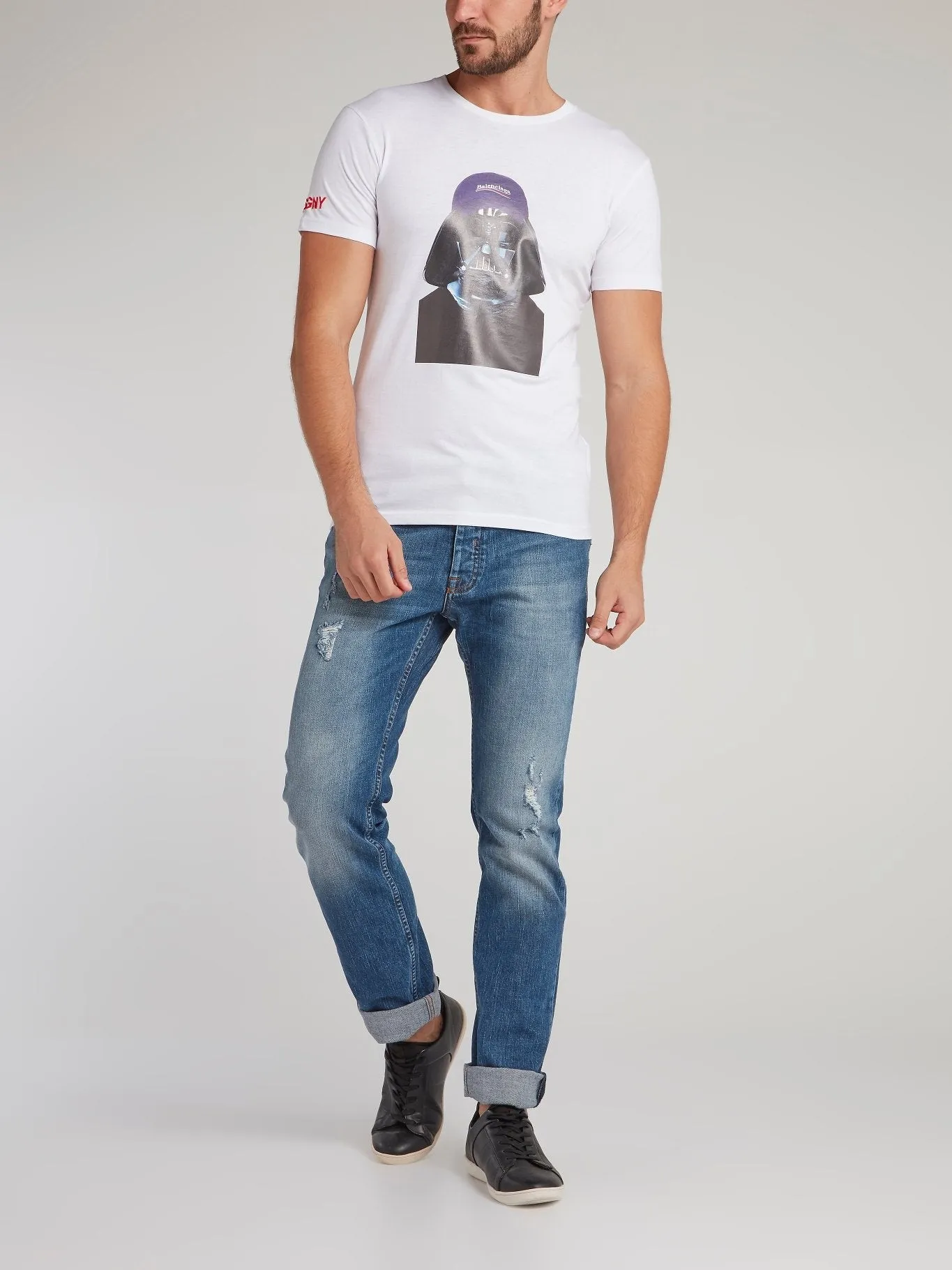 Darth Vader White Cotton T-Shirt