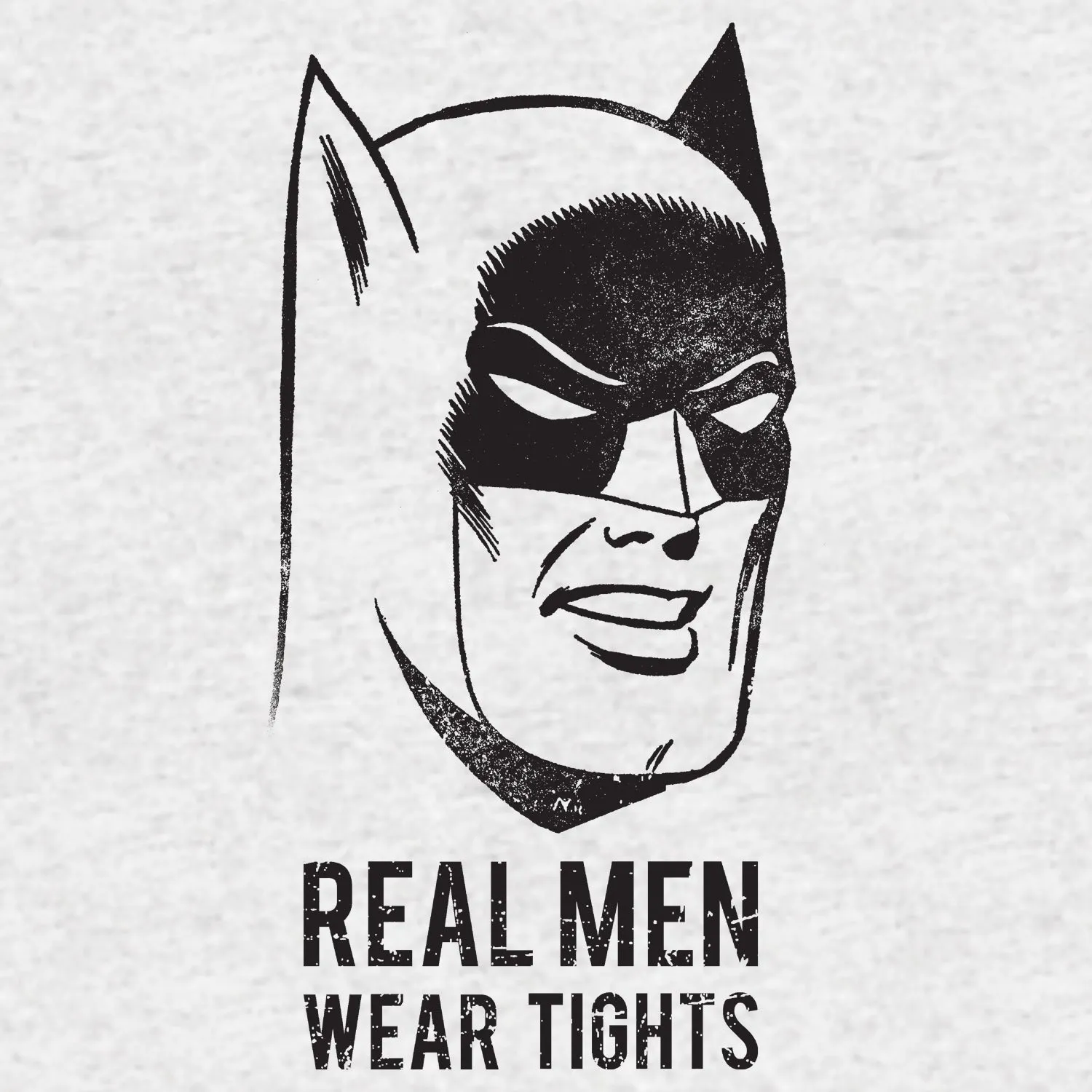 DC Comics Batman Text Real Men Tights Official Men's T-shirt (Sports Grey)
