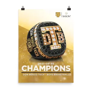 Don Bosco Tech Boys Basketball 2023 Championship Poster