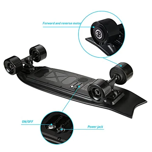 Electric Skateboard Electric Longboard with Remote Control Electric Skateboard,450W Hub-Motor,18.6 MPH Top Speed,7.6 Miles Range,3 Speeds Adjustment,12 Months Warranty