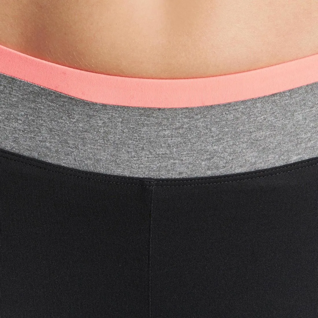 Energy Women's Cardio Fitness Cropped Bottoms - Black with Contrasting Waistband