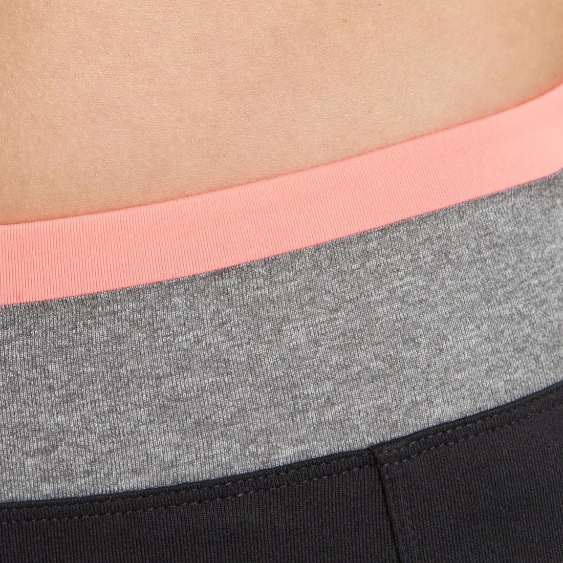 Energy Women's Cardio Fitness Cropped Bottoms - Black with Contrasting Waistband