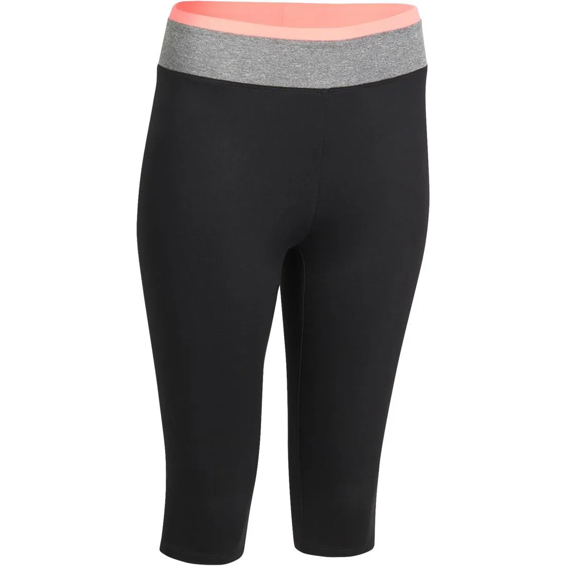 Energy Women's Cardio Fitness Cropped Bottoms - Black with Contrasting Waistband