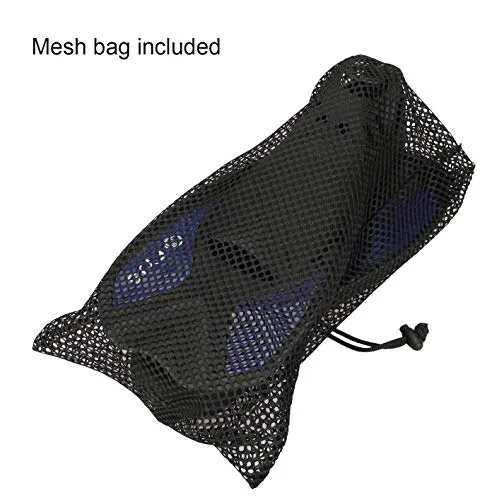 F FYJS Short Swim Fins,Travel Size Diving Flippers with Mesh Carrying Bag for Adult Men Womens