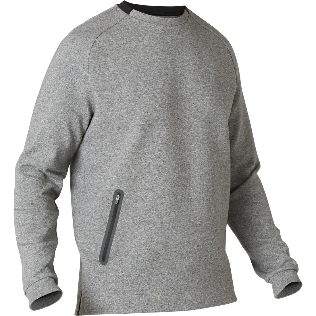 Fitness Sweatshirt with Zippered Pocket - Grey