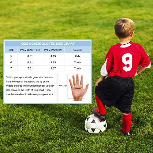 FitsT4 Kids Goalie Gloves Soccer Goalkeeper Gloves with Double Wrist Protection and Non-Slip Wear Resistant Latex to Give Protection to Prevent Injuries