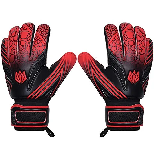 FitsT4 Kids Goalie Gloves Soccer Goalkeeper Gloves with Double Wrist Protection and Non-Slip Wear Resistant Latex to Give Protection to Prevent Injuries