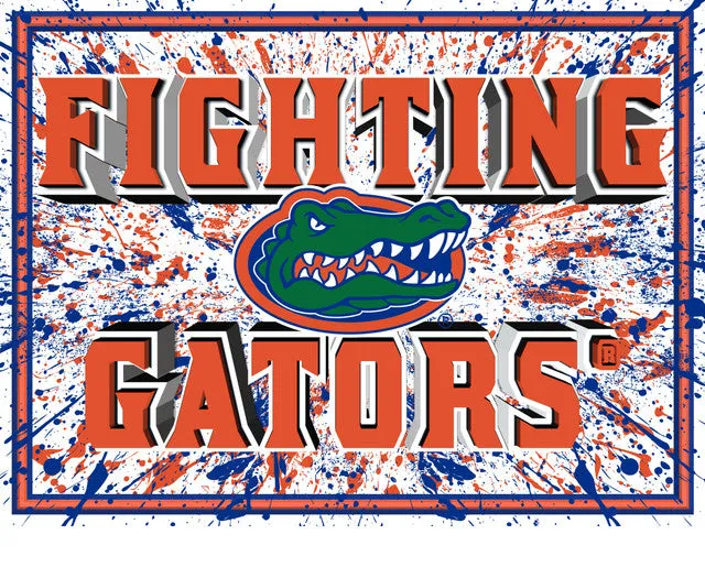 Florida Gators 3D Art Print 12x16 Splatter