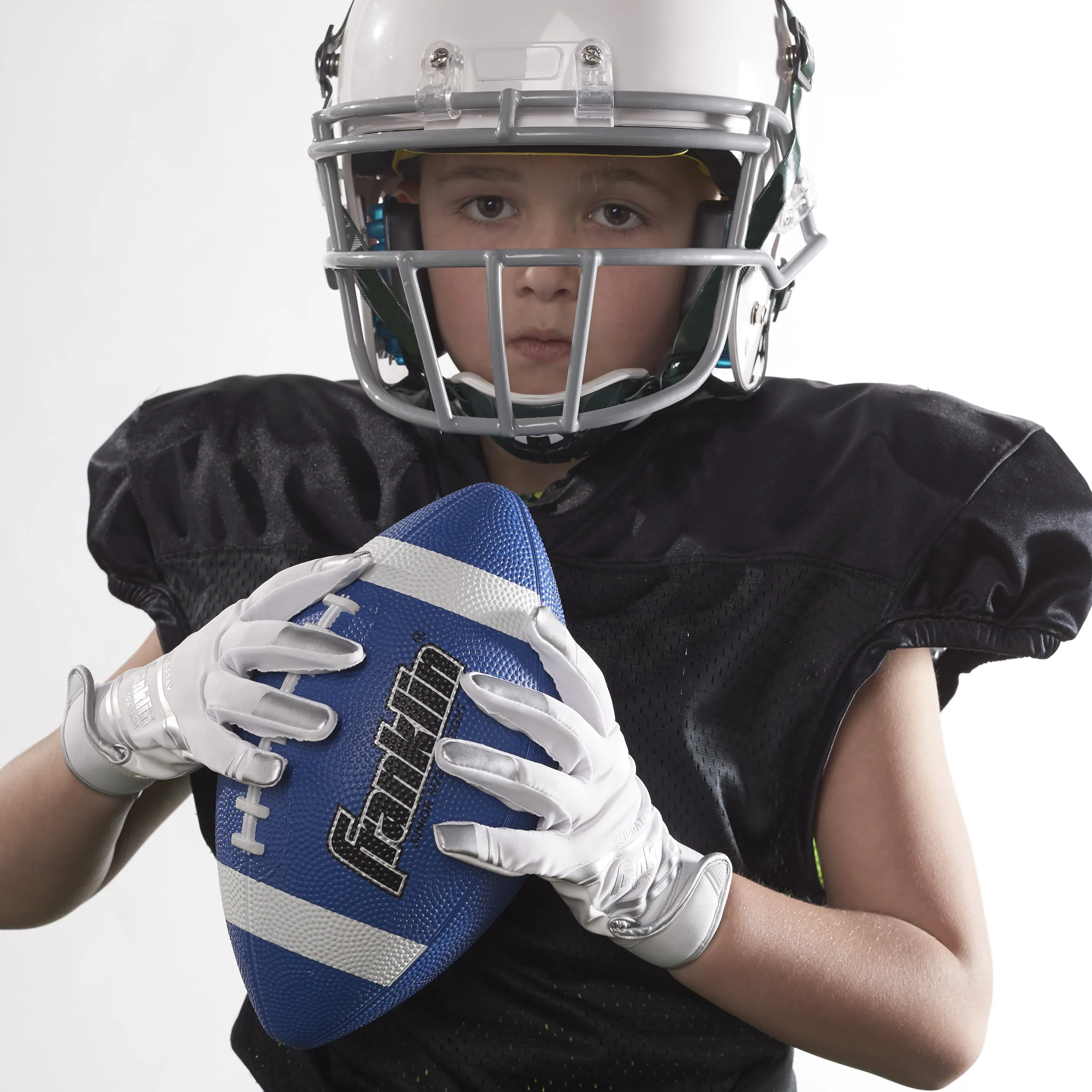 Football - Grip-Rite 100 - Kids Junior Size - Blue & White Free Shipping