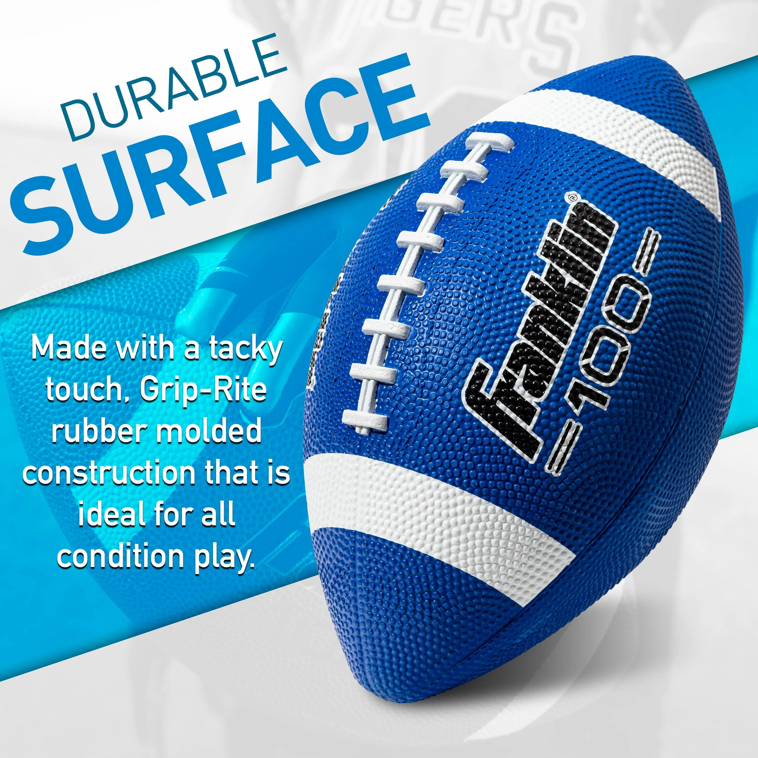Football - Grip-Rite 100 - Kids Junior Size - Blue & White Free Shipping