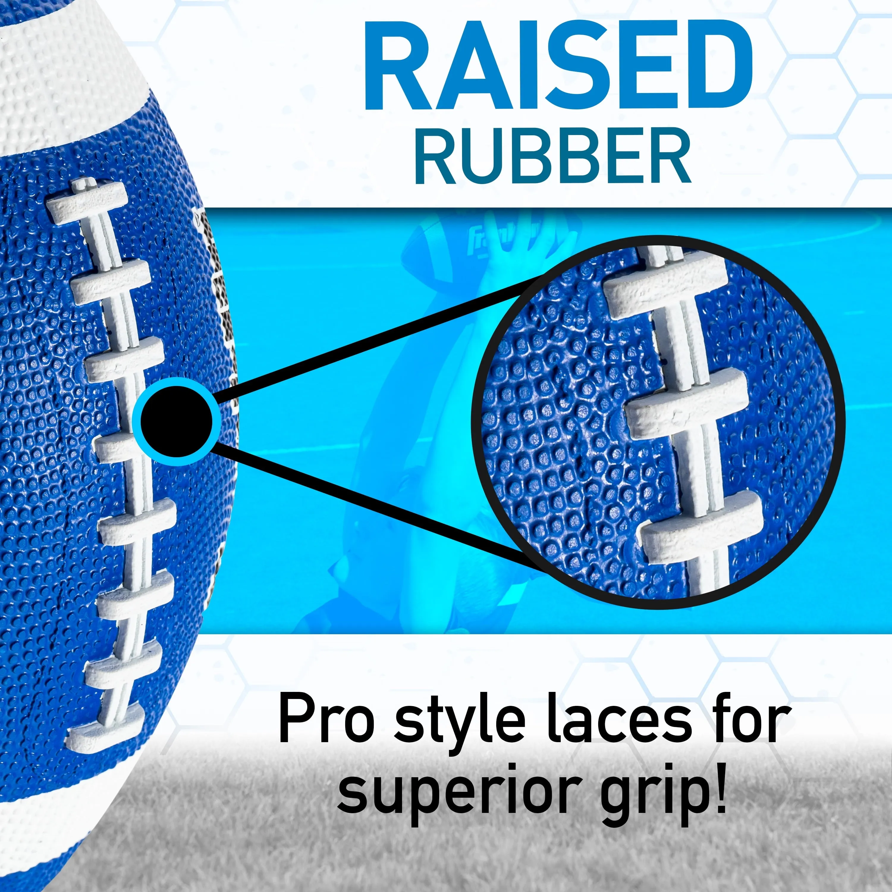Football - Grip-Rite 100 - Kids Junior Size - Blue & White Free Shipping