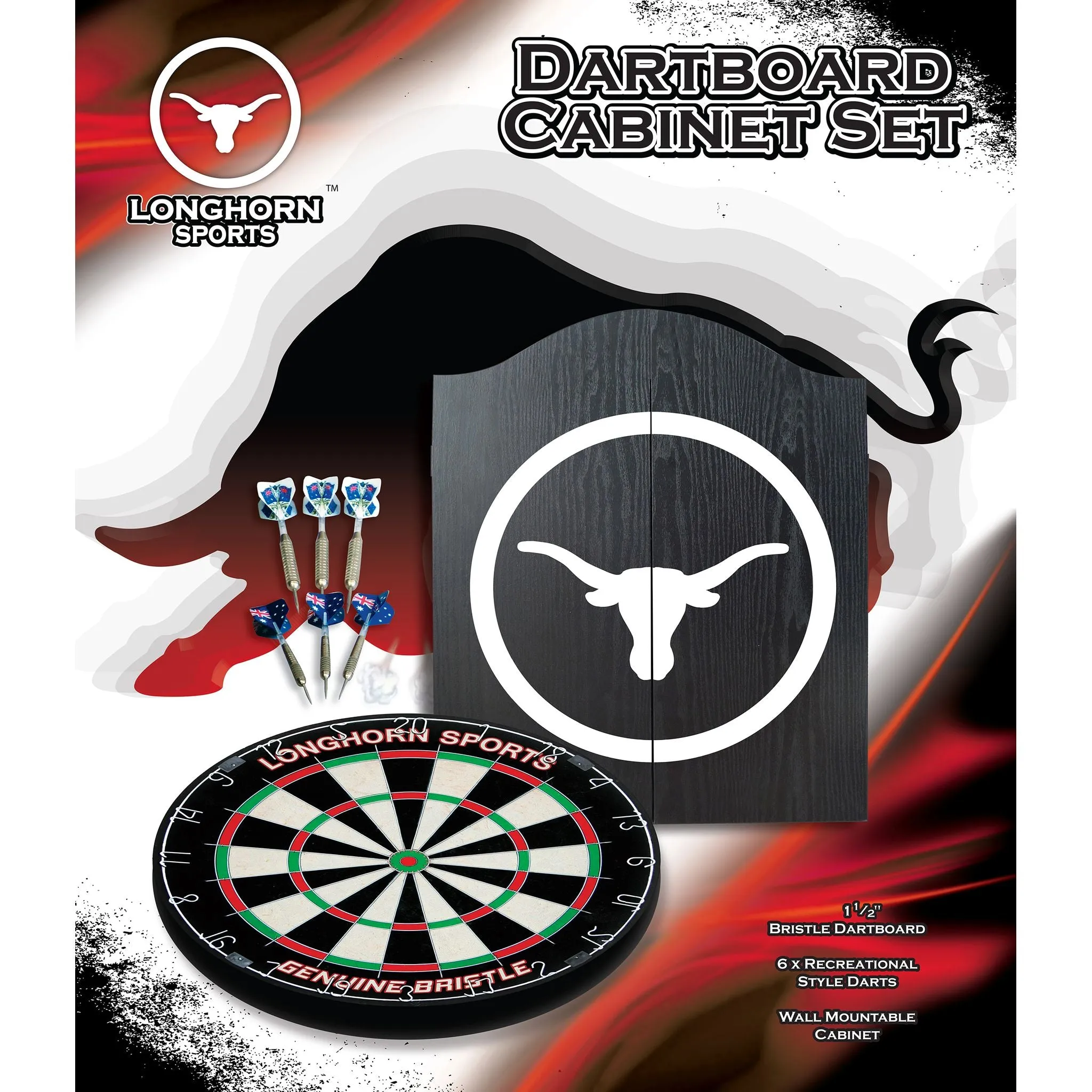 Formula Longhorn Dartboard Cabinet Set