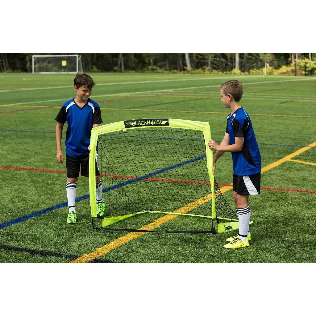 Franklin Sports Blackhawk Backyard Soccer Goal - Portable Kids Soccer Net - Pop