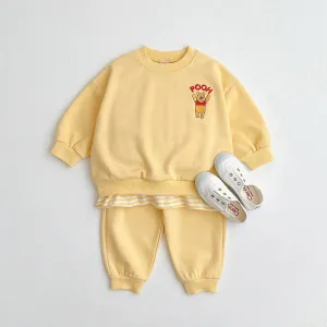 Friends Embroidered Sweat Set - Yellow