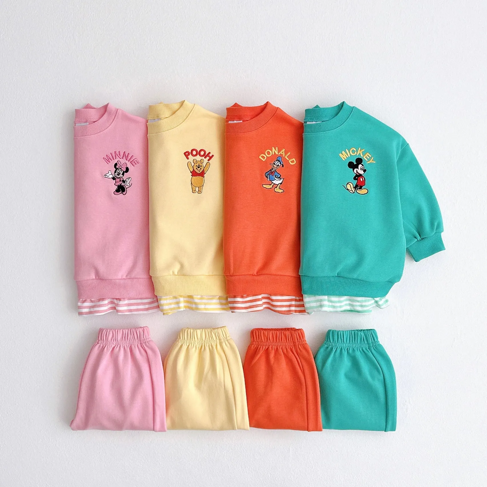 Friends Embroidered Sweat Set - Yellow