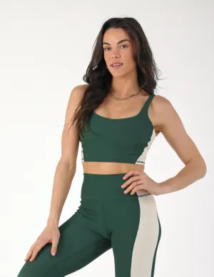 Fusion Bra: Forest/Oatmilk