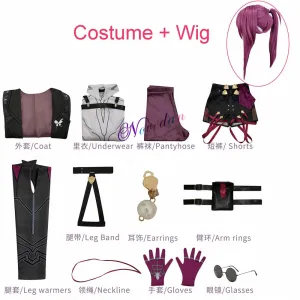 Game Honkai Star Rail Cosplay Kafka Wig Hair Shoes Harness Plus Size Cosplay Costume Uniform Male Female Halloween Party Outfit