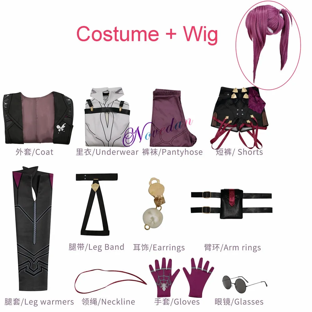 Game Honkai Star Rail Cosplay Kafka Wig Hair Shoes Harness Plus Size Cosplay Costume Uniform Male Female Halloween Party Outfit