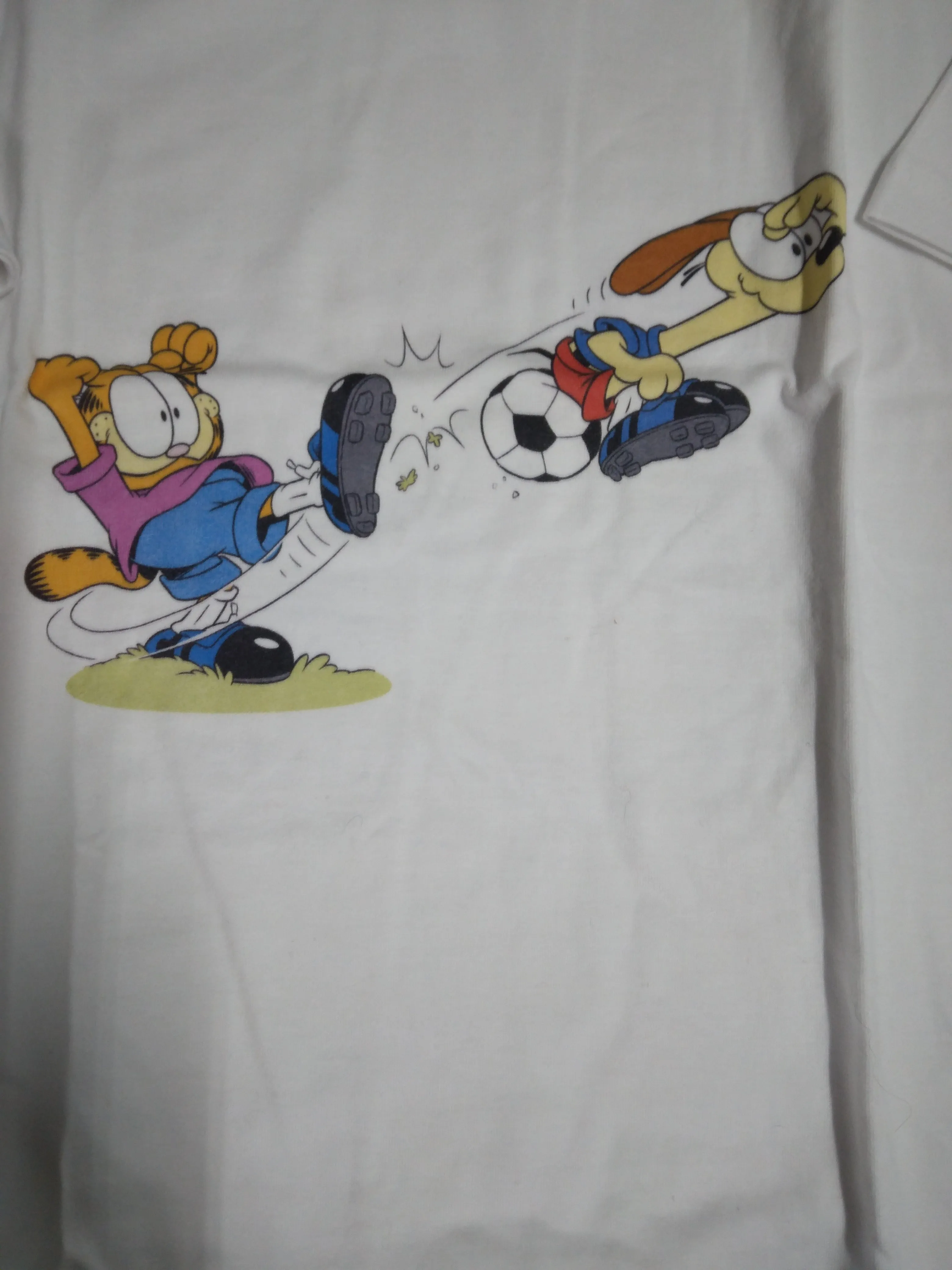 Garfield & Odie White Soccer T shirt