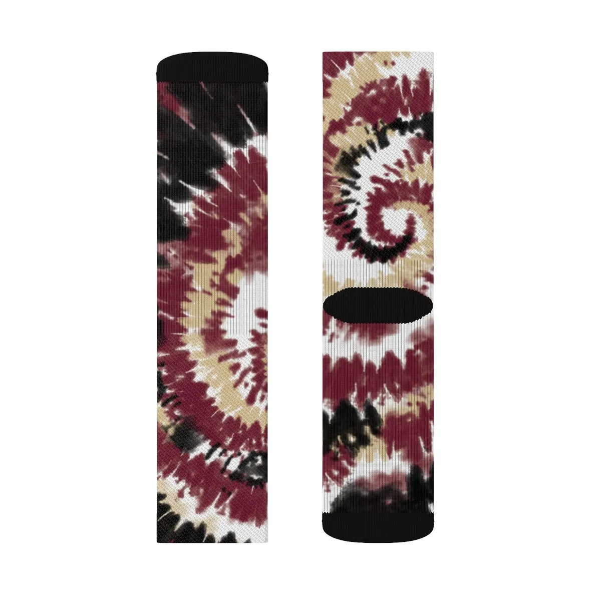 Garnet & Gold Tie Dye Adult Crew Socks