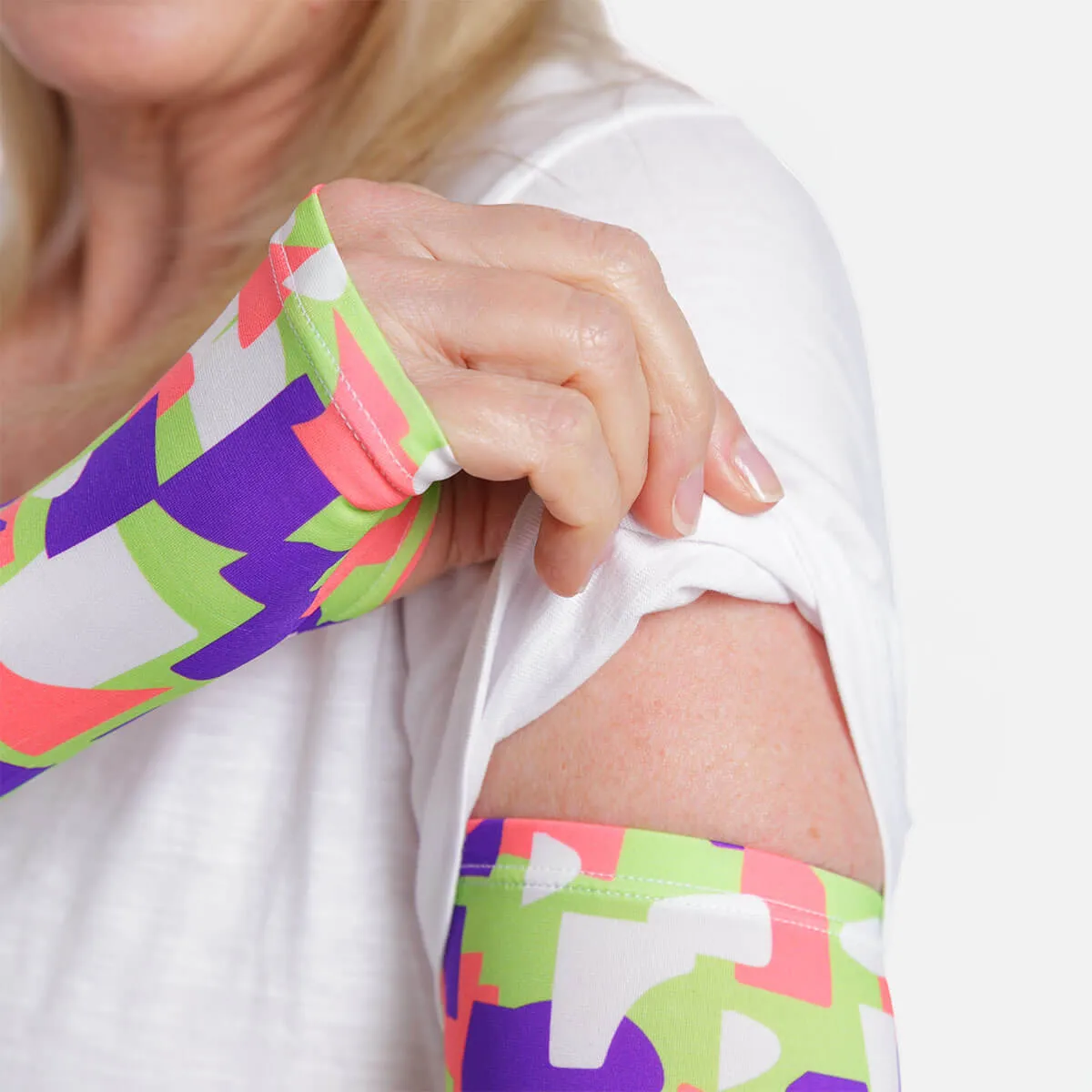 Geo Pattern Arm Sleeves with Thumbhole - Adult
