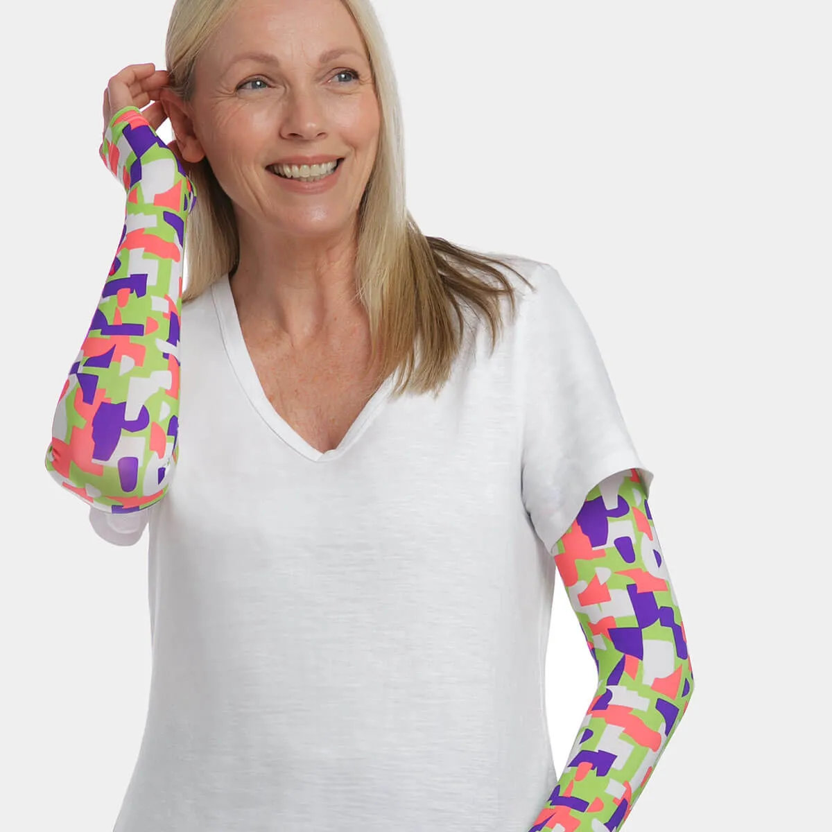 Geo Pattern Arm Sleeves with Thumbhole - Adult