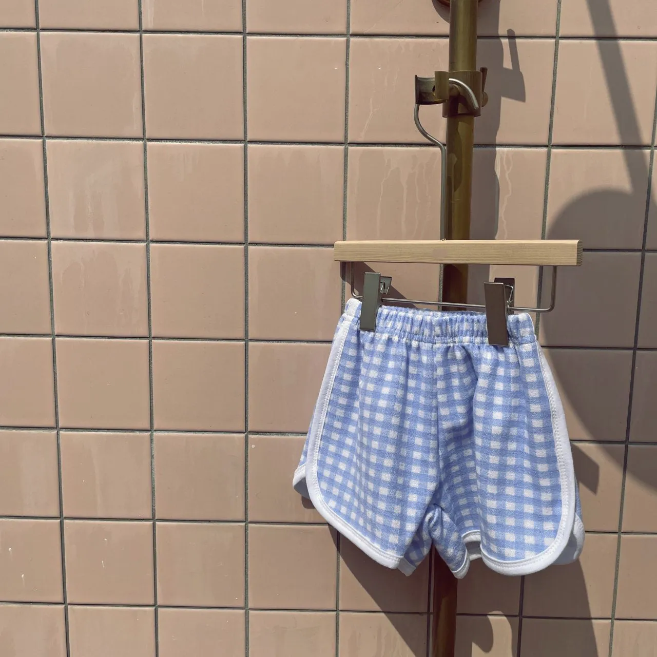 Gingham Terry Shorts - Blue
