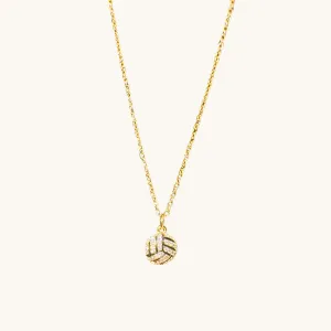 Gold Diamond Volleyball Necklace