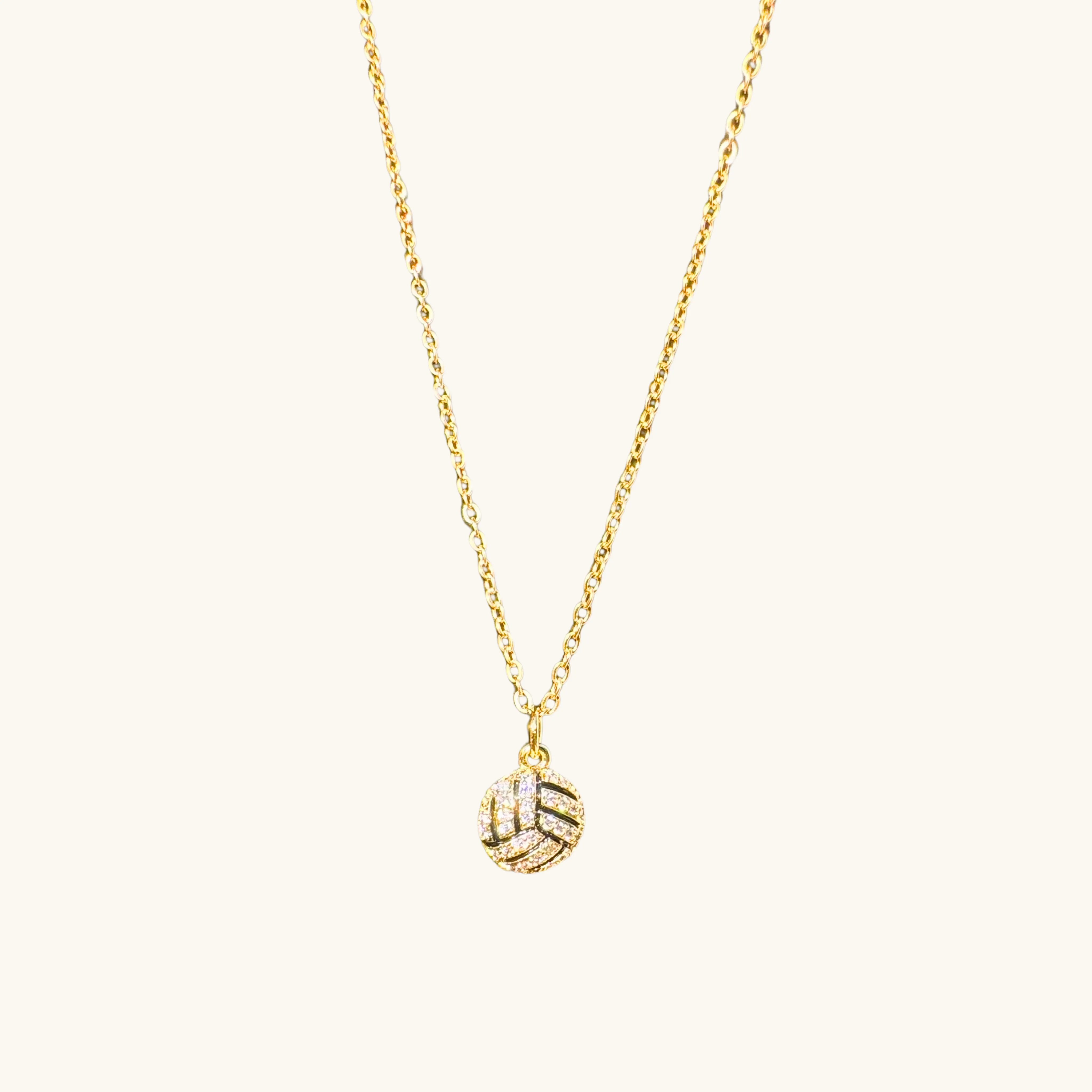 Gold Diamond Volleyball Necklace