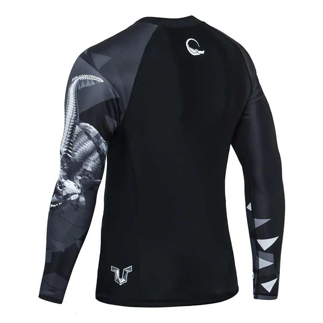 Graphic UPF50  Long Sleeve Rash Guard for Men - Alligator Style