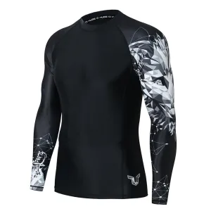 Graphic UPF50  Long Sleeve Rash Guard for Men - Fox Style