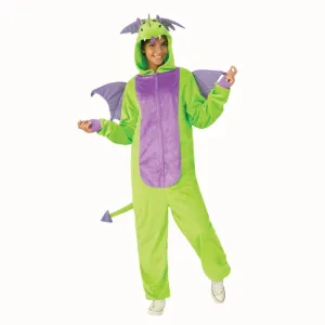 Green Dragon Furry Onesie Costume - Adult