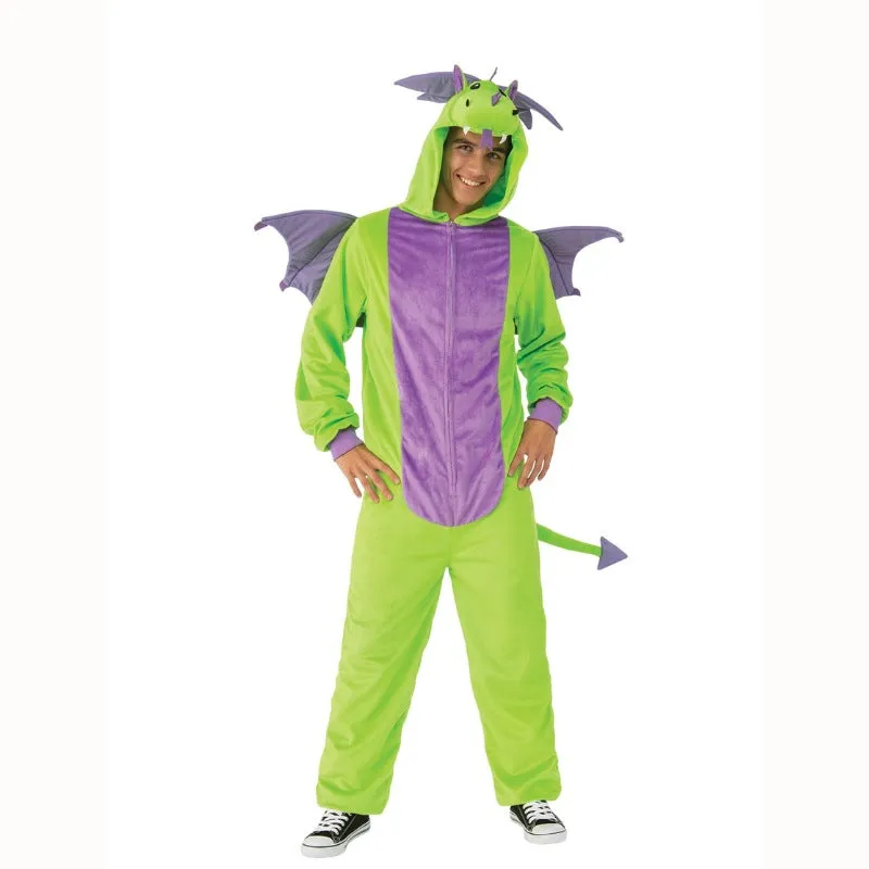 Green Dragon Furry Onesie Costume - Adult